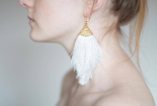 Paparazzi white hot sale tassel earrings