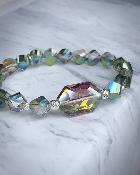 Rainbow Glass Crystal Bracelet