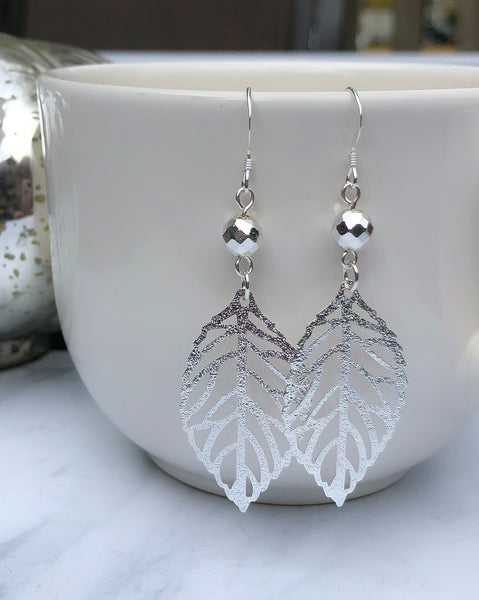 Silver Leaf Earrings