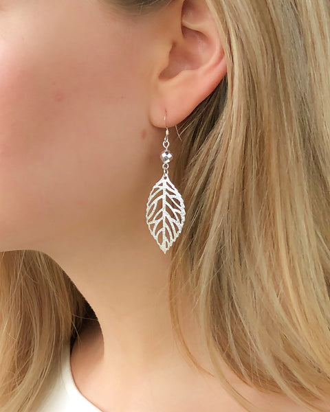 Silver Leaf Earrings