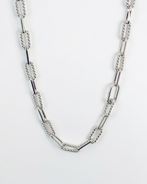 Medium Weight Silver Chain Necklace with Easy Spring Closure 