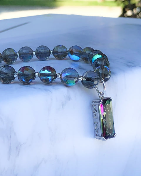 Mystic Aura Bracelet with Glass Crystal Pendant