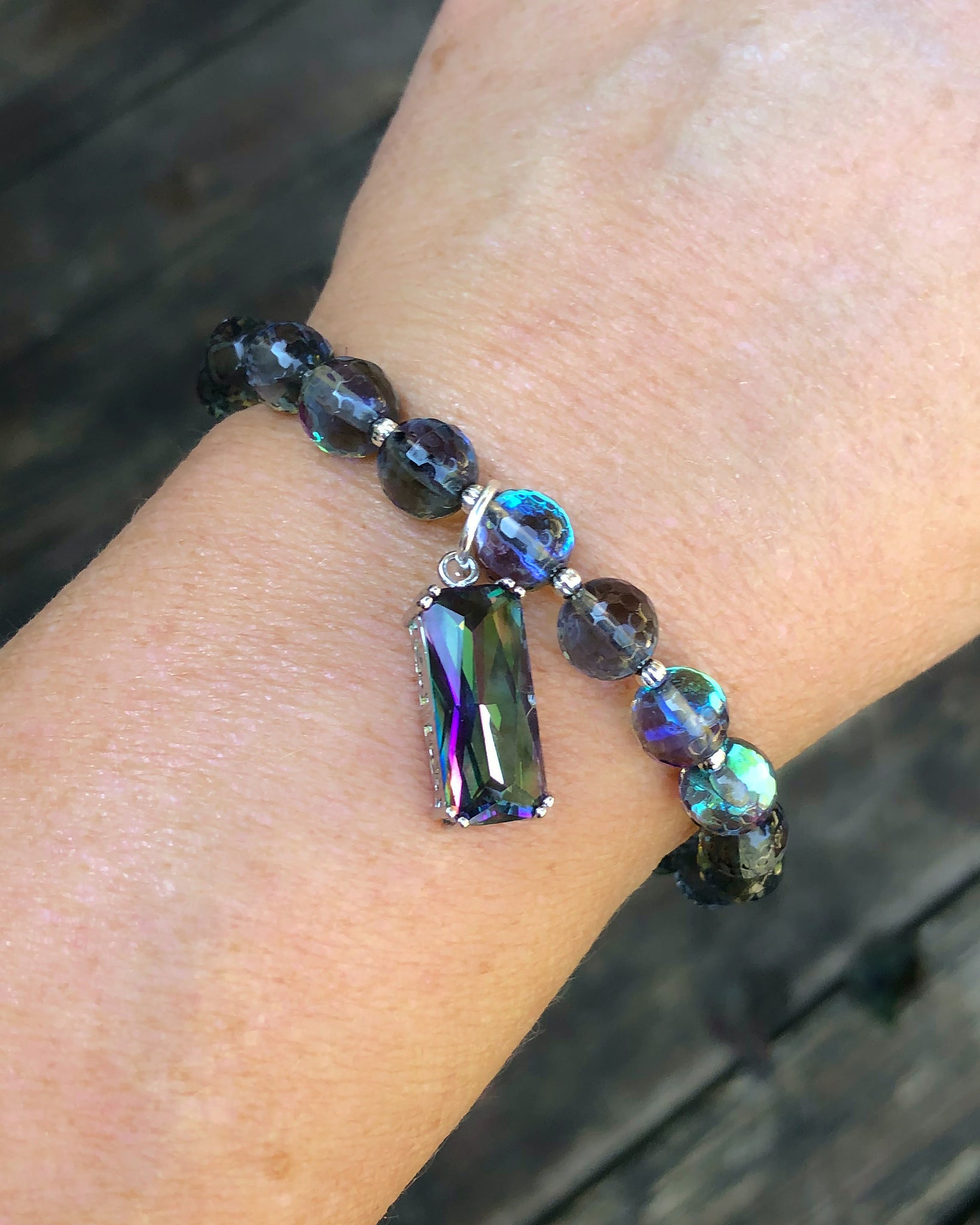 Mystic Aura Bracelet with Glass Crystal Pendant