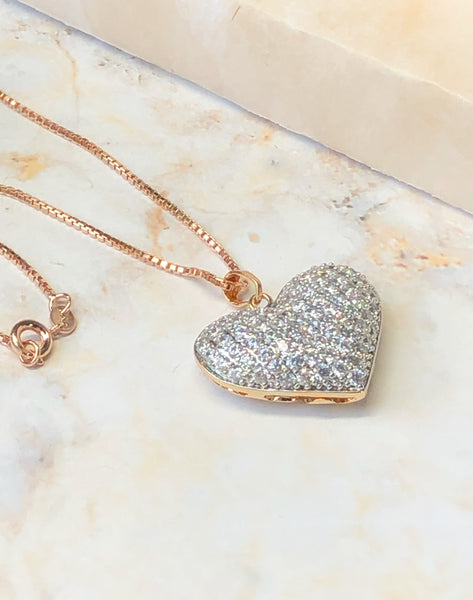 Pave' Heart Necklace