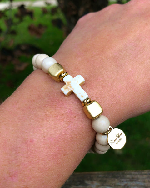 Riverstone Cross Bracelet