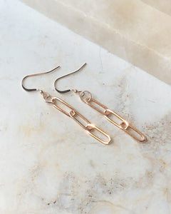 14k Rose Gold Filled Paperclip Chain Earrings