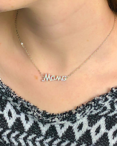 Silver MAMA Necklace