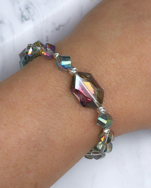 Rainbow Glass Crystal Bracelet