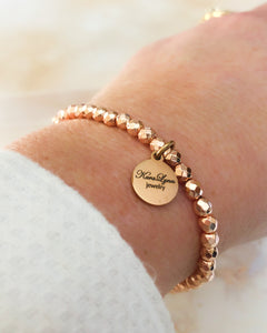 Rose Gold Beaded Stretch Bracelet, "Simply Rose Gold" Bracelet