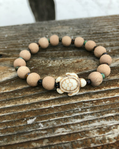 Rose Wood Sea Turtle Bracelet
